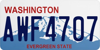 WA license plate AWF4707