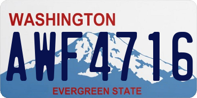 WA license plate AWF4716
