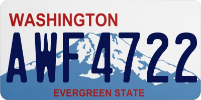 WA license plate AWF4722