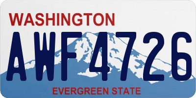 WA license plate AWF4726