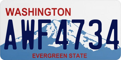 WA license plate AWF4734