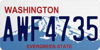 WA license plate AWF4735