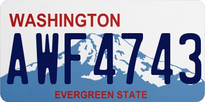 WA license plate AWF4743