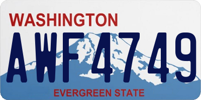 WA license plate AWF4749