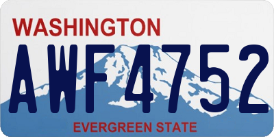 WA license plate AWF4752
