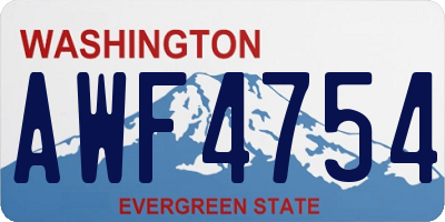WA license plate AWF4754