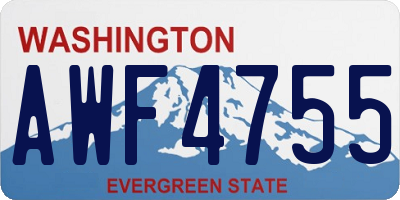 WA license plate AWF4755