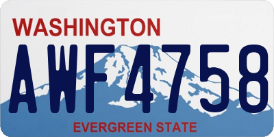 WA license plate AWF4758