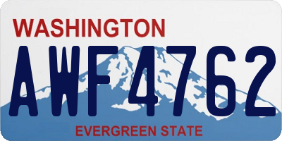WA license plate AWF4762