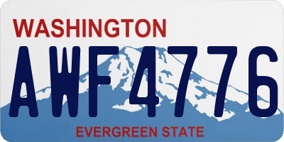 WA license plate AWF4776