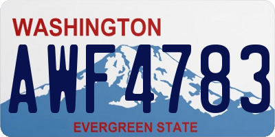 WA license plate AWF4783