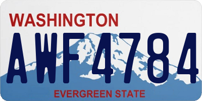 WA license plate AWF4784