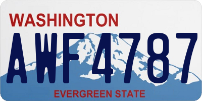 WA license plate AWF4787