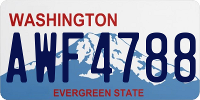WA license plate AWF4788