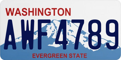 WA license plate AWF4789