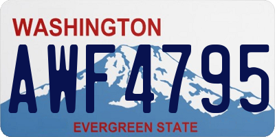 WA license plate AWF4795