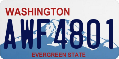 WA license plate AWF4801