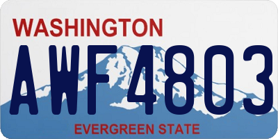 WA license plate AWF4803