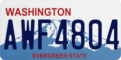 WA license plate AWF4804