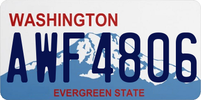 WA license plate AWF4806