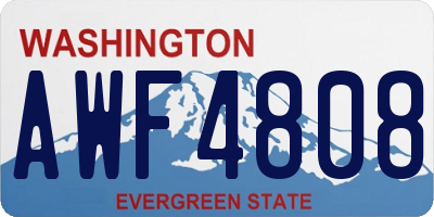 WA license plate AWF4808