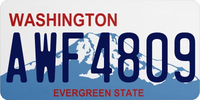 WA license plate AWF4809