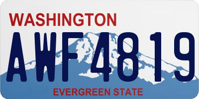 WA license plate AWF4819