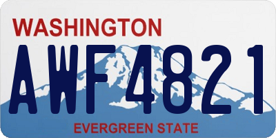 WA license plate AWF4821