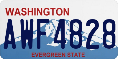 WA license plate AWF4828