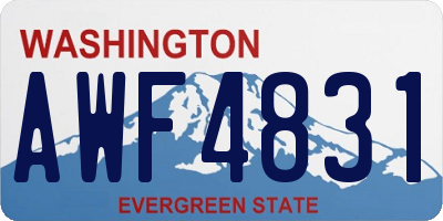WA license plate AWF4831