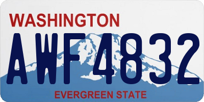WA license plate AWF4832