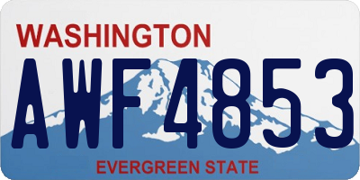 WA license plate AWF4853