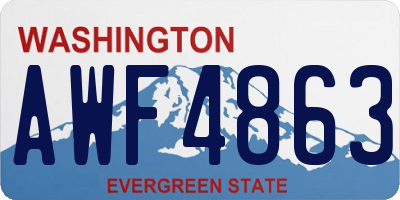 WA license plate AWF4863