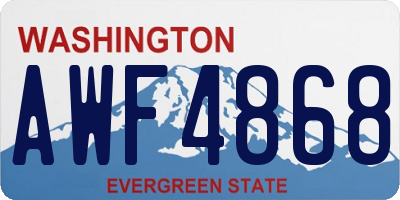 WA license plate AWF4868