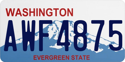 WA license plate AWF4875