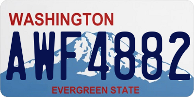 WA license plate AWF4882