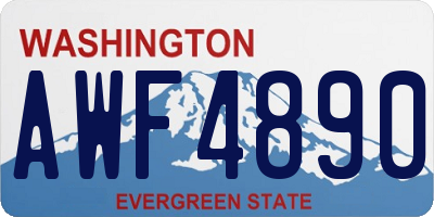 WA license plate AWF4890