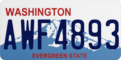 WA license plate AWF4893