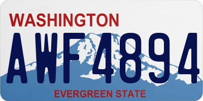 WA license plate AWF4894