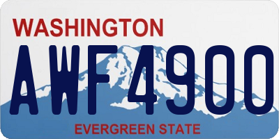 WA license plate AWF4900