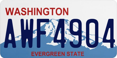 WA license plate AWF4904