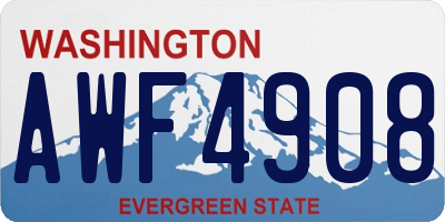 WA license plate AWF4908