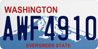 WA license plate AWF4910