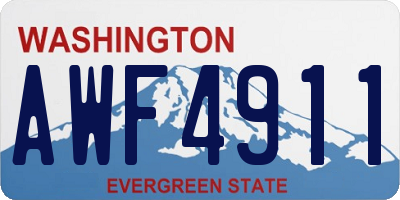 WA license plate AWF4911