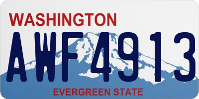 WA license plate AWF4913