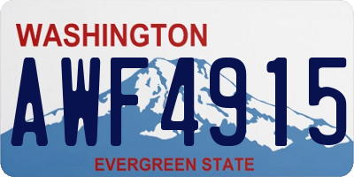 WA license plate AWF4915