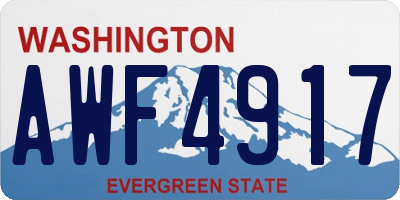 WA license plate AWF4917