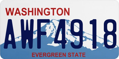 WA license plate AWF4918