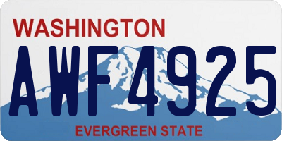 WA license plate AWF4925