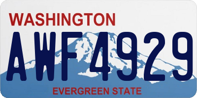 WA license plate AWF4929